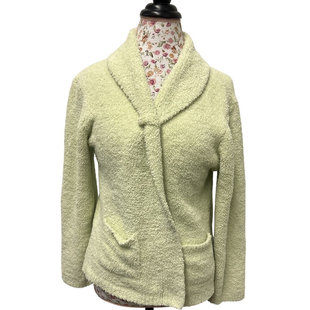 🧥 Soft Surroundings Sherpa Jacket US M Cozy Plush Cardigan Cottagecore
